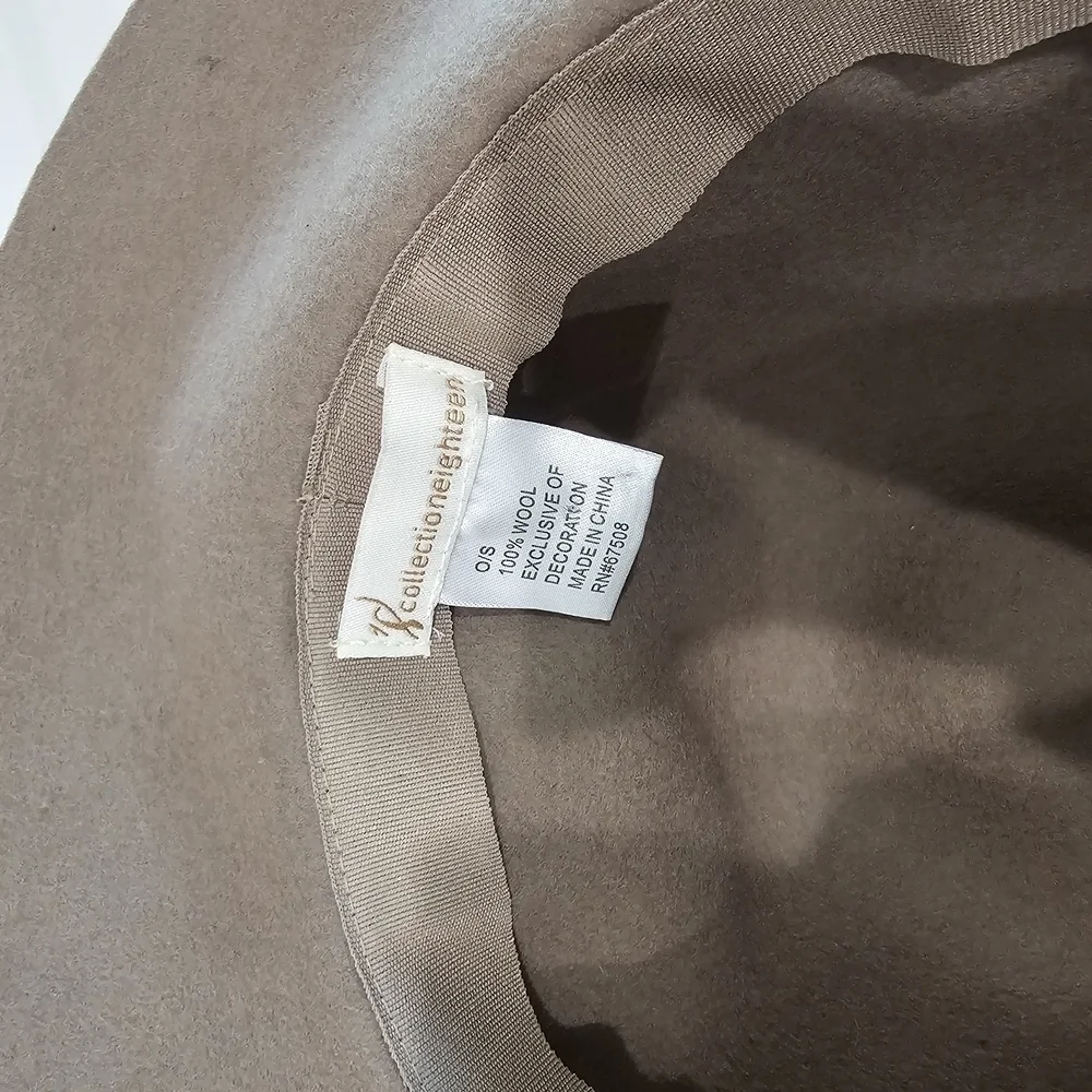 Elegant Tan Women's 100% Wool Floppy Hat